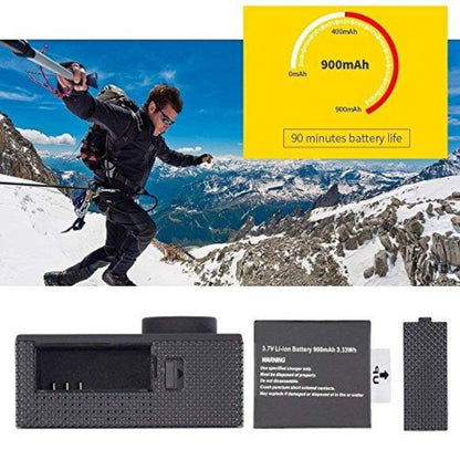 Full 1080P HD 12MP Waterproof Sports Action Cam with Mounting Accessories