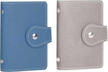 2-Pack Credit & Business Card Holders – 26-Card Organizer Use – SD Card Storage Included – Compact Book-Style Design for Men & Women