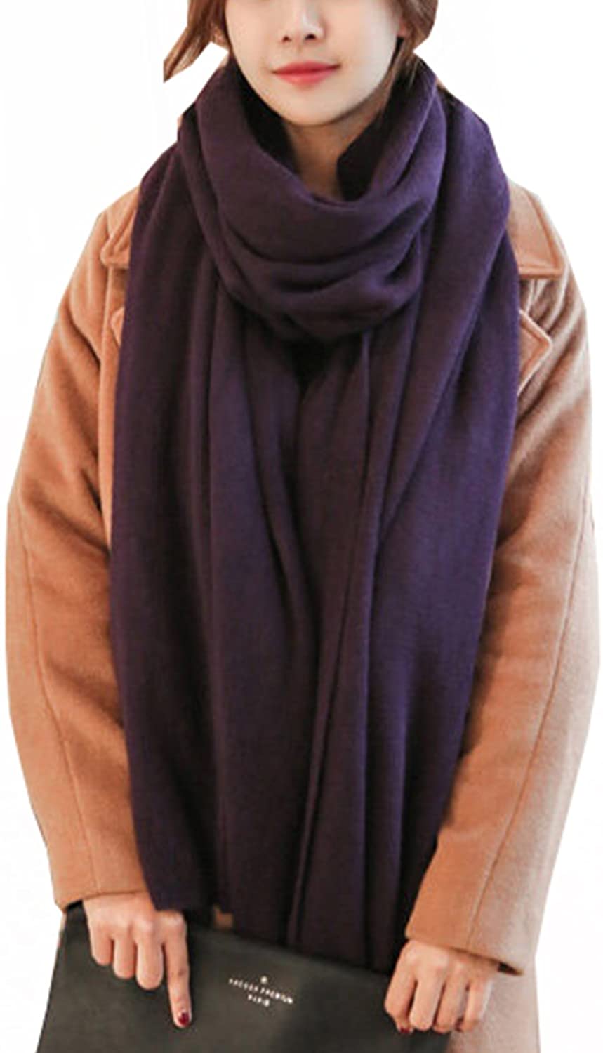Wander Agio Womens Warm Winter Infinity Scarves Set Blanket Scarf Pure Color