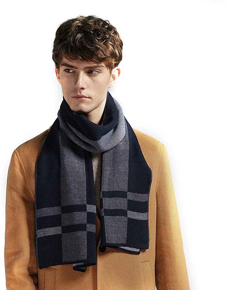 Eagool Knitting Scarf for Men Gift Idea Extremely Warm Super Soft Wool Scarf for Winter Autumn and Spring