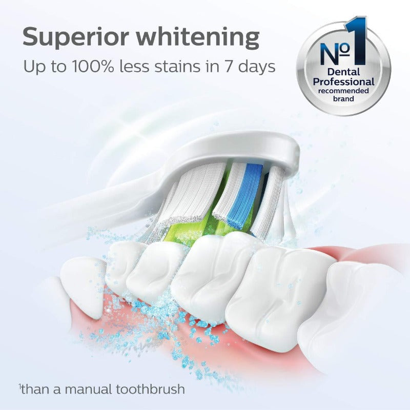 2 Pack Diamond Clean Replacement Toothbrush Heads Compatible With Philips Sonicare