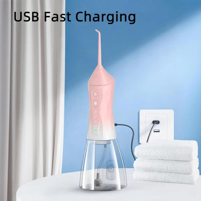 Cordless Water Dental Flosser – Portable Oral Irrigator – Teeth Cleaning Use – 320ml Rechargeable IPX7 Waterproof Design – Includes 5 Flossing Tips