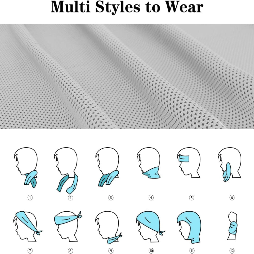 4-Pack Cooling Towels – Neck Wrap & Head Band – Microfiber Quick Dry for Sports Outdoor Use