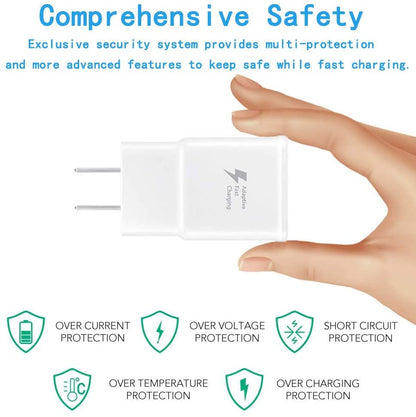 Samsung Adaptive Fast Charging Adapter Quick Charge Charging Block Wall Charger Plug Compatible with Samsung Galaxy S6/S7/S8/S8+/S9/S10+/Edge/Note8/Note9(2 Pack) (White)