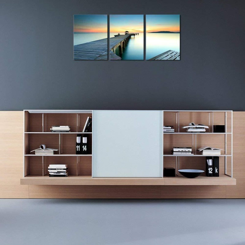 Seascape "Sunset on Ocean Beach" Canvas Wall Art