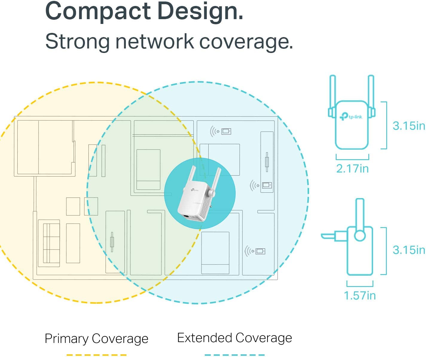 TP-Link N300 WiFi Range Extender with External Antennas and Compact Design (Renewed)