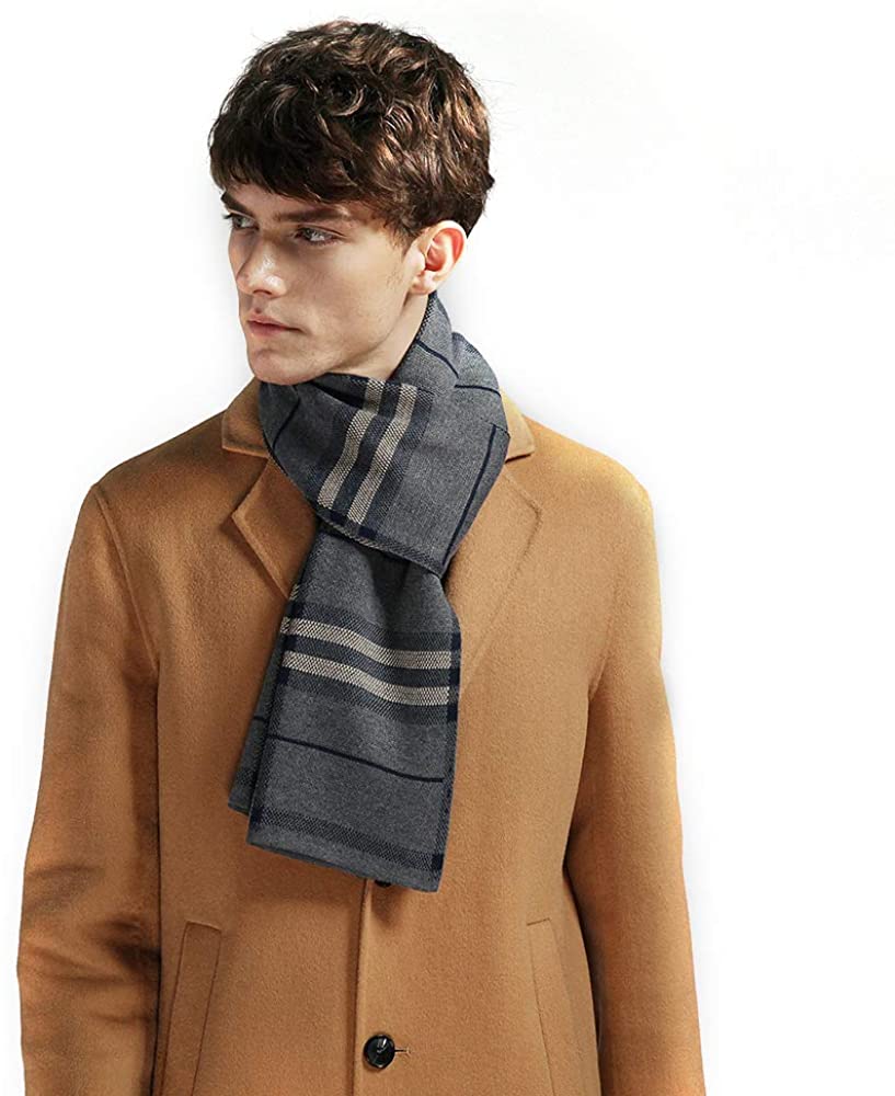 Eagool Knitting Scarf for Men Gift Idea Extremely Warm Super Soft Wool Scarf for Winter Autumn and Spring