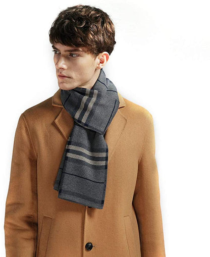 Eagool Knitting Scarf for Men Gift Idea Extremely Warm Super Soft Wool Scarf for Winter Autumn and Spring