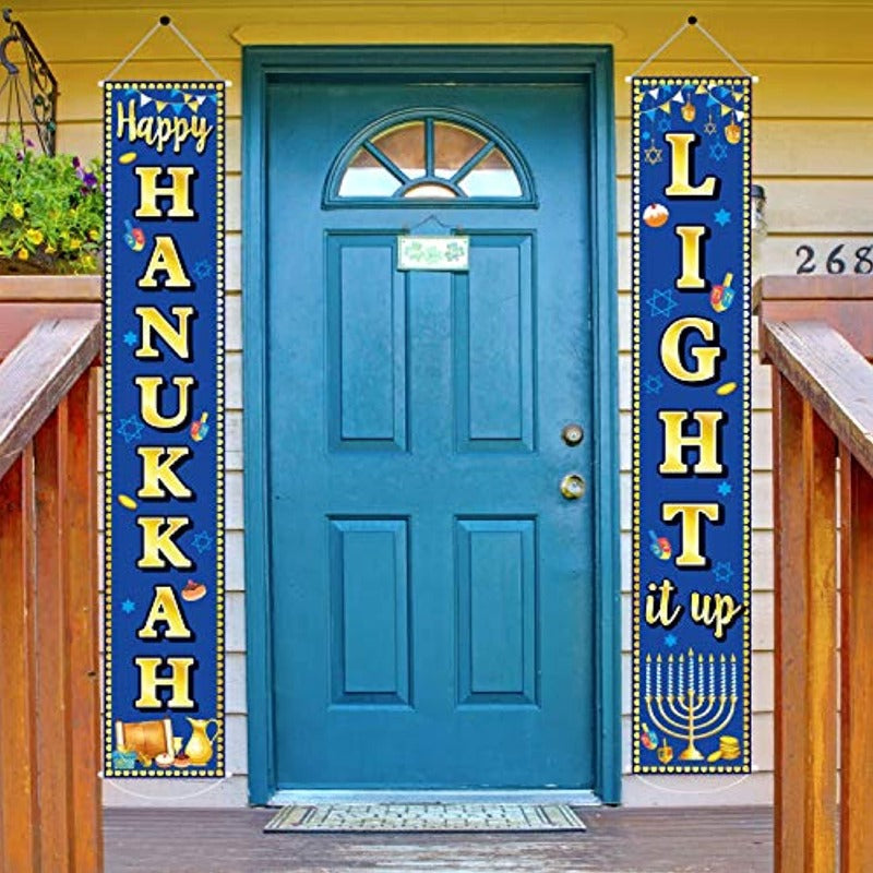 2 Piece Happy Hanukkah Banners