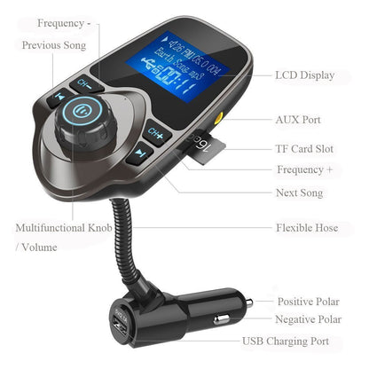 Nulaxy Wireless Bluetooth Car FM Transmitter Audio Adapter