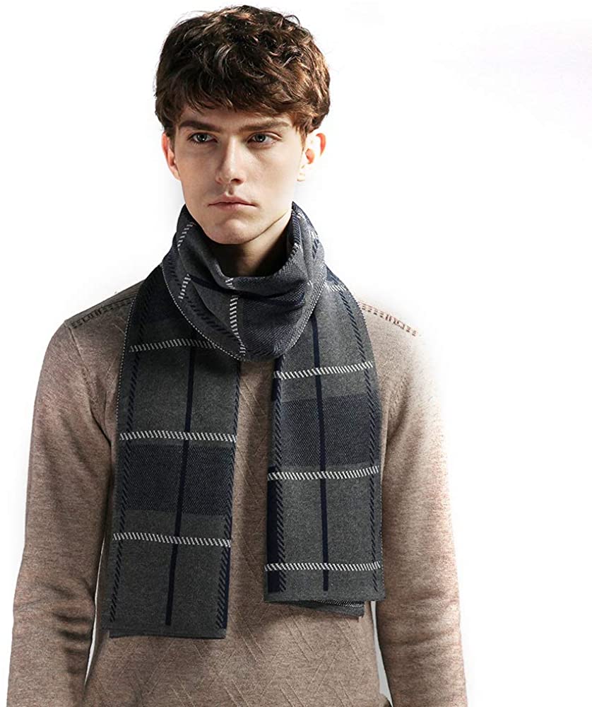 Eagool Knitting Scarf for Men Gift Idea Extremely Warm Super Soft Wool Scarf for Winter Autumn and Spring