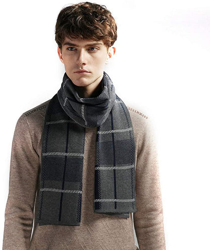 Eagool Knitting Scarf for Men Gift Idea Extremely Warm Super Soft Wool Scarf for Winter Autumn and Spring