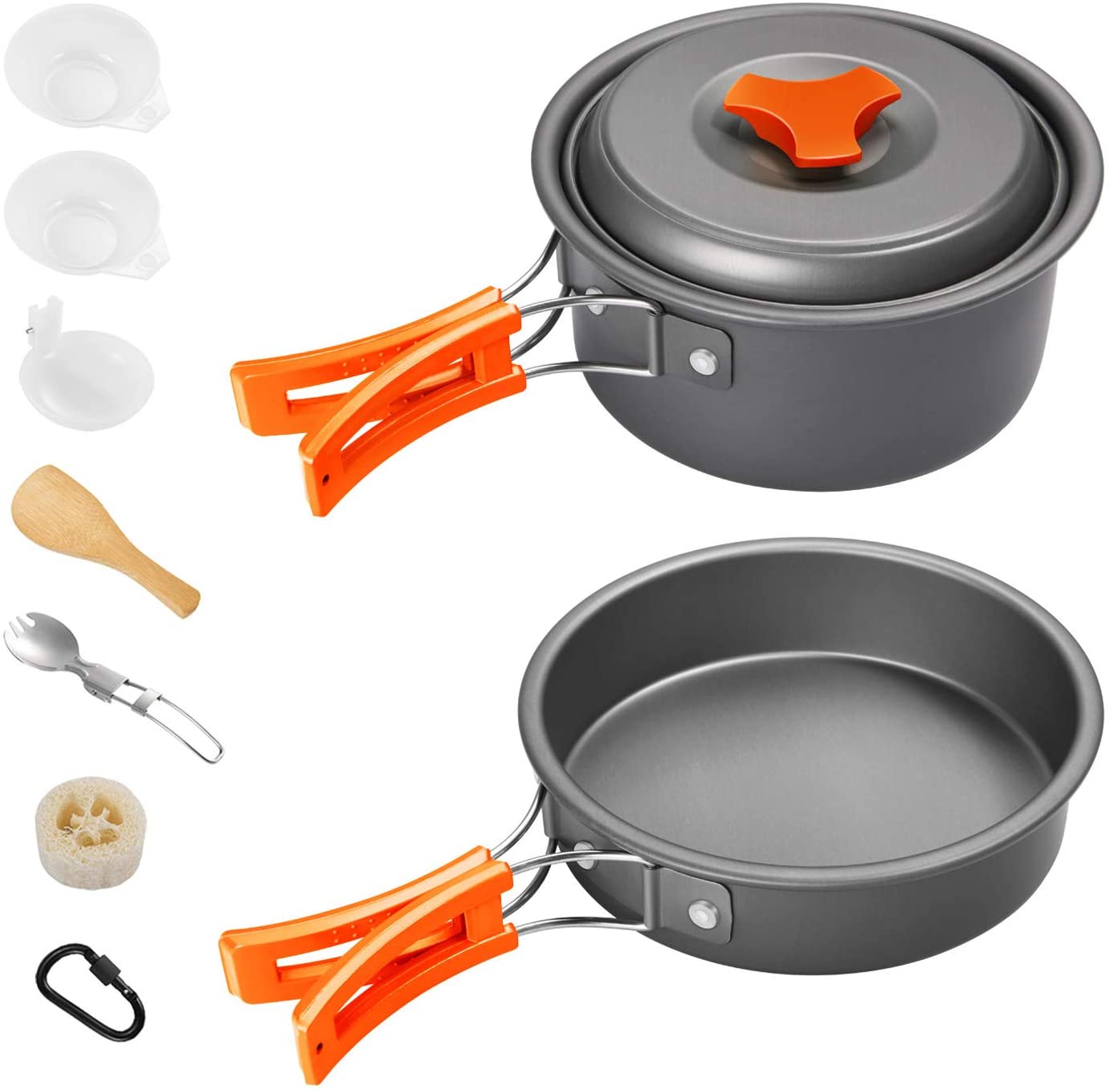 Gonex 11pcs/13pcs/16pcs/21pcs Camping Cookware Set Mess Kit, Backpacking Gear Cooking Equipment, Stackable Portable Non Stick Pot Pan Cook for Outdoors Hiking