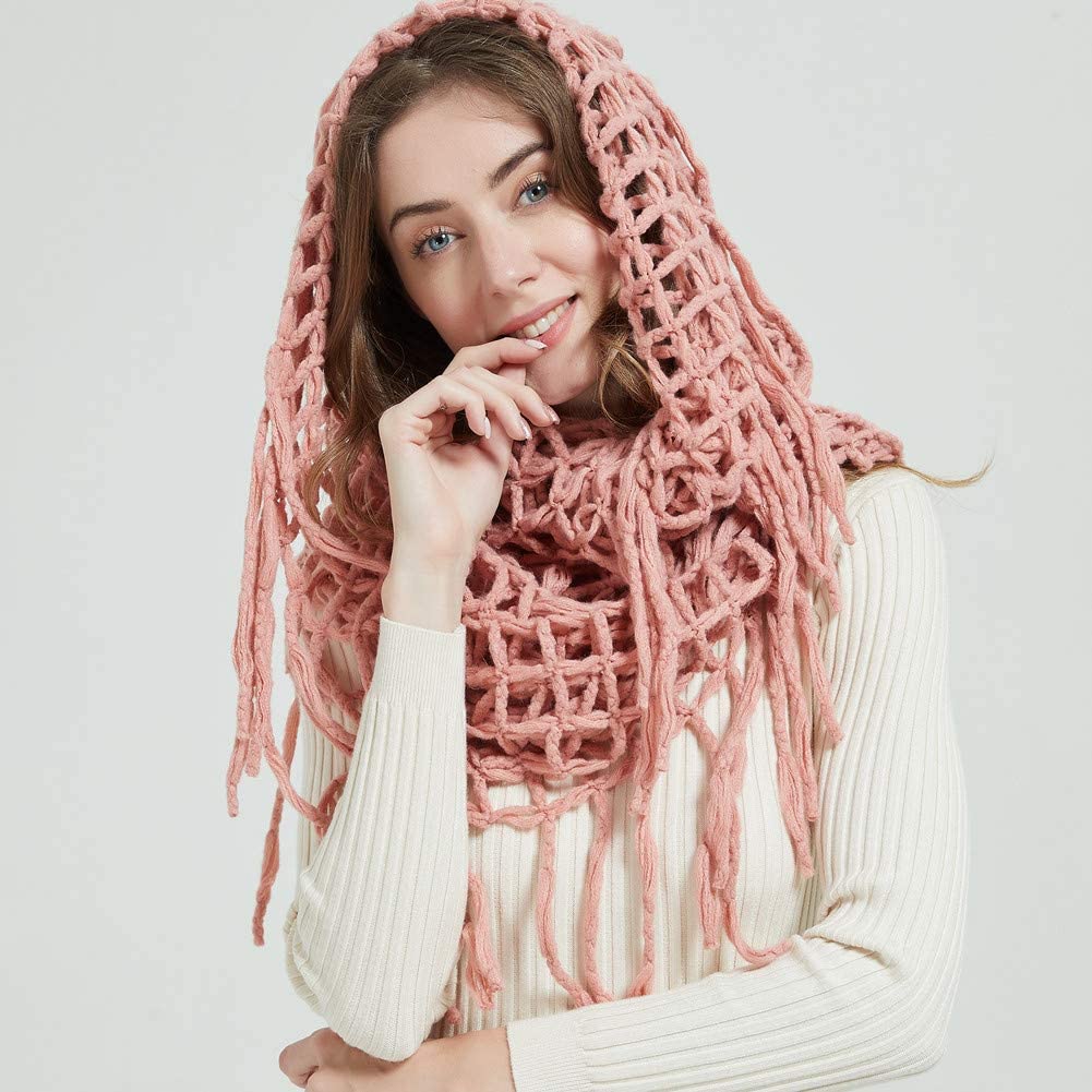 Winter Women Thick Cable Knit Ribbed Infinity Circle Loop Scarf