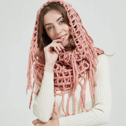 Winter Women Thick Cable Knit Ribbed Infinity Circle Loop Scarf