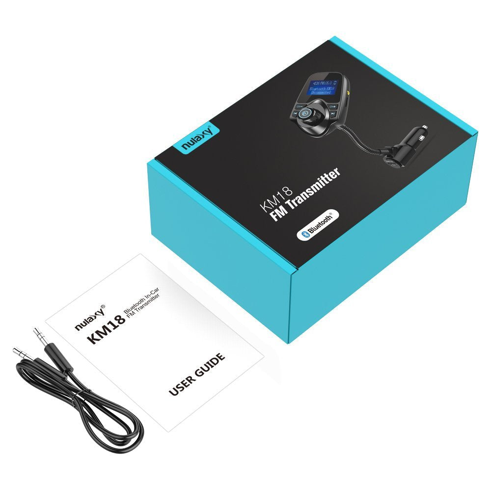 Nulaxy Wireless Bluetooth Car FM Transmitter Audio Adapter