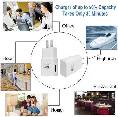 Samsung Adaptive Fast Charging Adapter Quick Charge Charging Block Wall Charger Plug Compatible with Samsung Galaxy S6/S7/S8/S8+/S9/S10+/Edge/Note8/Note9(2 Pack) (White)