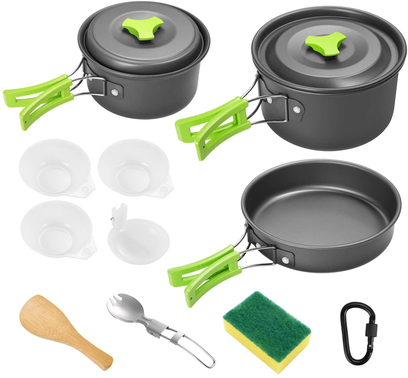 Gonex 11pcs/13pcs/16pcs/21pcs Camping Cookware Set Mess Kit, Backpacking Gear Cooking Equipment, Stackable Portable Non Stick Pot Pan Cook for Outdoors Hiking