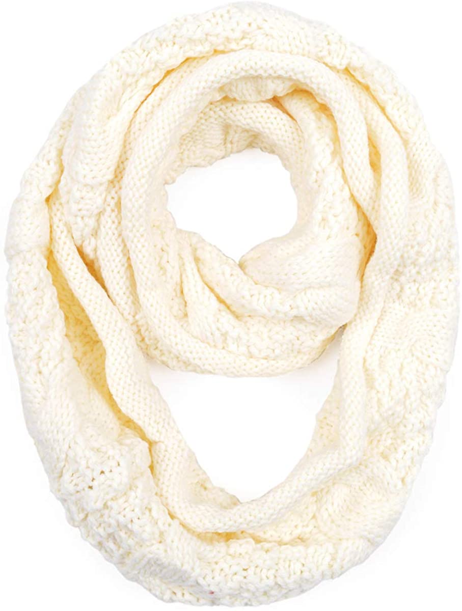 TrendsBlue Premium Winter Thick Infinity Twist Cable Knit Scarf - Diff Colors Avail.