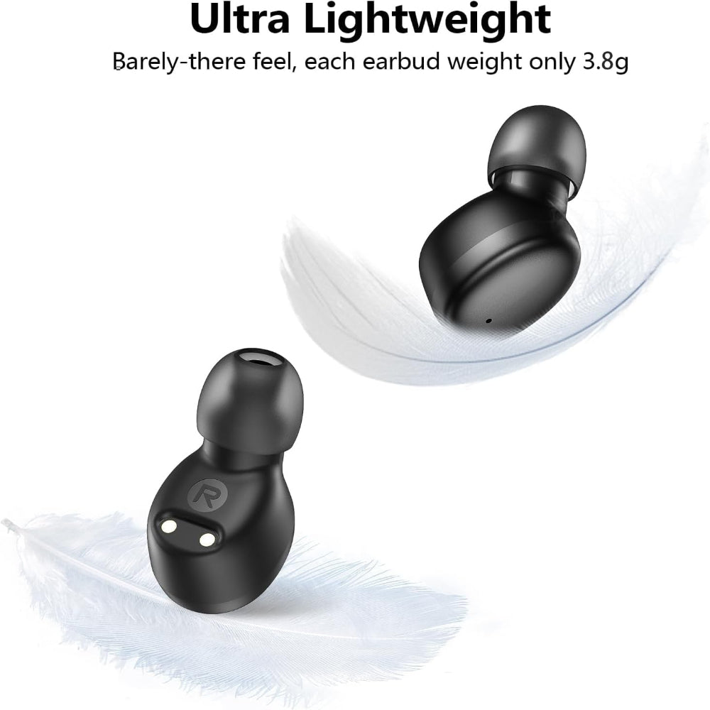 Wireless Bluetooth 5.3 Earbuds – Lightweight In-Ear Headphones with Deep Bass, Built-In Mic, Clear Calls for Sports & Workouts
