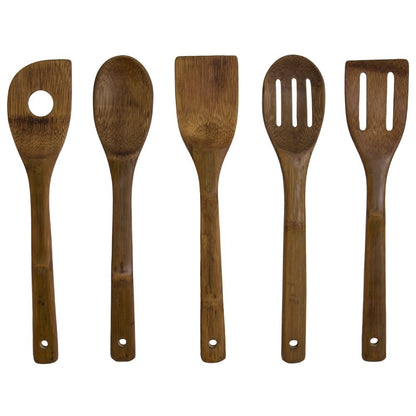 5 Piece: Organic Bamboo Kitchen Utensil Set