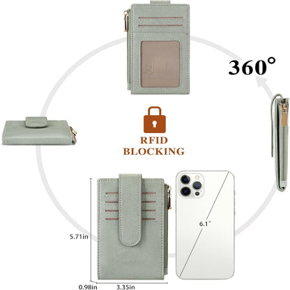 Women’s RFID Blocking Leather Wallet – Slim Bifold Credit Card Holder Organizer