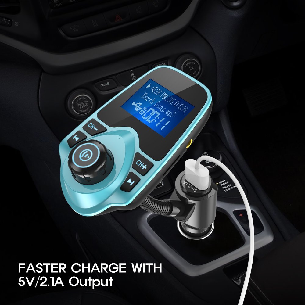 Nulaxy Wireless Bluetooth Car FM Transmitter Audio Adapter