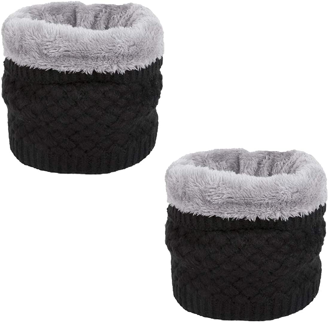 Leories Winter Neck Warmer Fleece Lined Infinity Scarf Thicken Windproof and Dust Skiing Scarf Face Mask