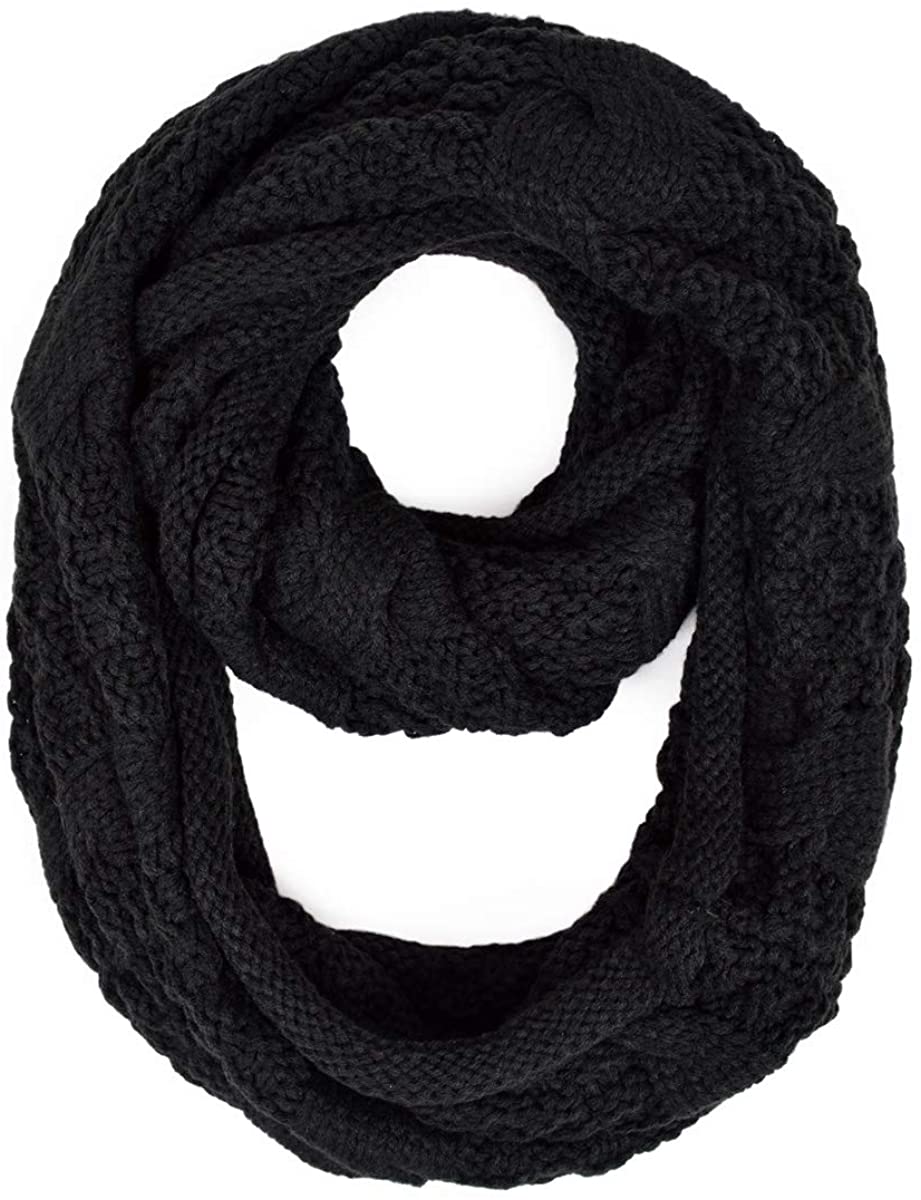 TrendsBlue Premium Winter Thick Infinity Twist Cable Knit Scarf - Diff Colors Avail.