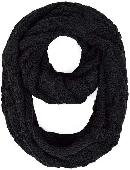 TrendsBlue Premium Winter Thick Infinity Twist Cable Knit Scarf - Diff Colors Avail.