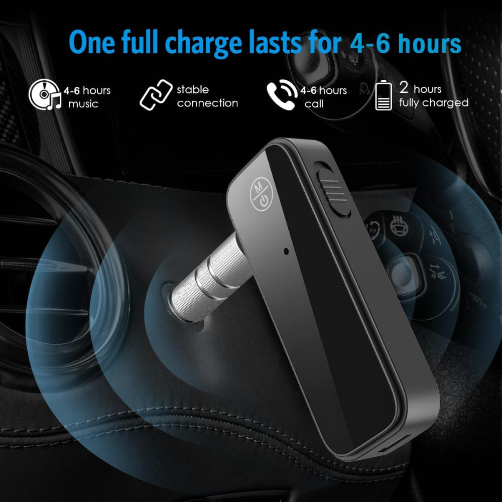Bluetooth AUX Adapter – 2-in-1 Transmitter Receiver with Hands-Free Calling, Noise Cancelling & 5.3 Wireless Audio