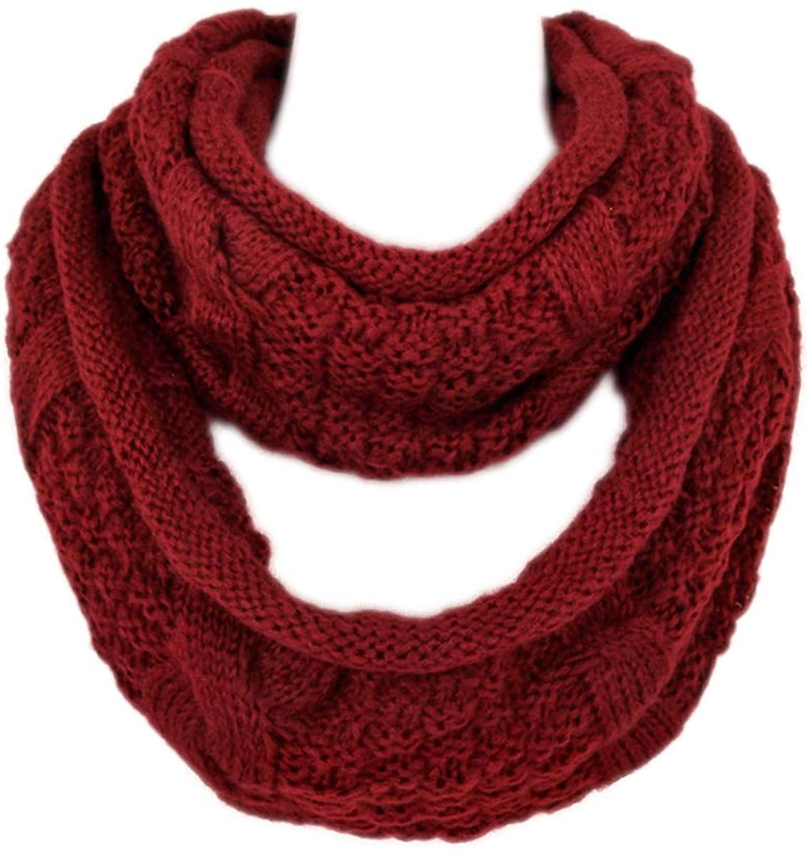 TrendsBlue Premium Winter Thick Infinity Twist Cable Knit Scarf - Diff Colors Avail.