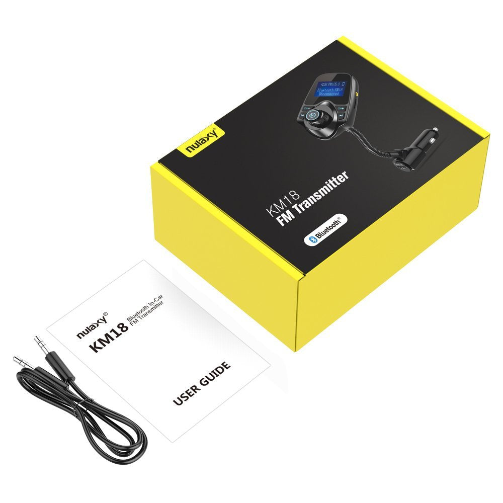 Nulaxy Wireless Bluetooth Car FM Transmitter Audio Adapter