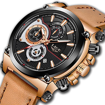 Men's Stainless Steel Chronograph Waterproof Sports Quartz Watch
