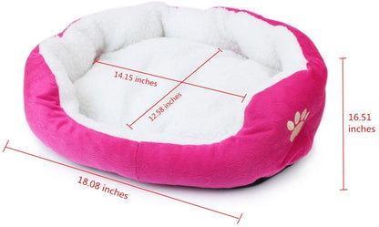 Resulzon Cute Paw Print Comfortable Pets Dog Cats Puppy Kitten Nest Mat Pad Soft Fleece Bed