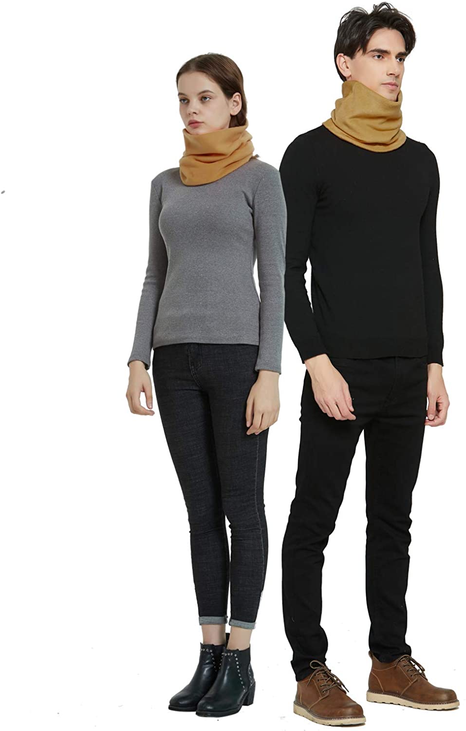 CRIPOP 2 Pack Infinity Loop Scarf, Fleece Unisex Warm Neck Warmer Circle Scarves