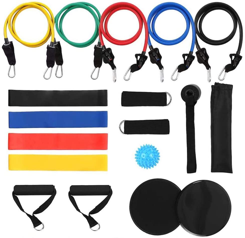 Lixada Yoga Mat Set - Include Exercise Ball,Jump Rope, Ankle Puller, Pilates Ball with Pipe, Yoga Mat with Carrying Strap and Storage Bag for Yoga, Pilates and Fitness(Optional)