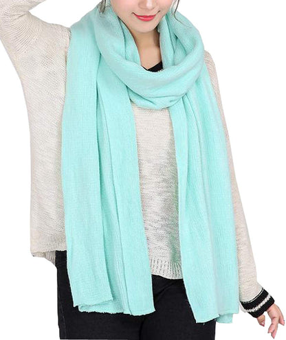 Wander Agio Women's Warm Long Shawl Winter Warm Large Scarf Pure Color