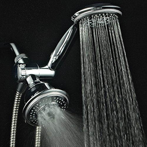 Hydroluxe Full-Chrome 24 Function Ultra-Luxury 3-way 2 in 1 Shower-Head /Handheld-Shower Combo