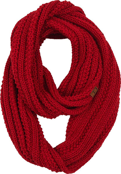 Funky Junque’s Beanies Matching Ribbed Winter Warm Cable Knit Infinity Scarf