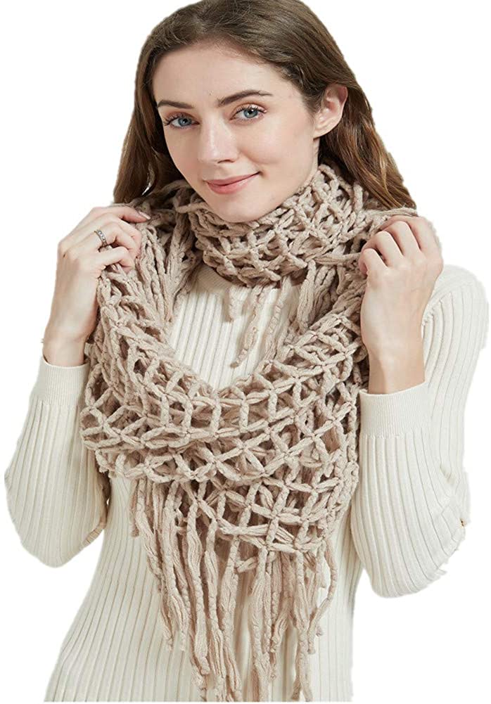 Winter Women Thick Cable Knit Ribbed Infinity Circle Loop Scarf