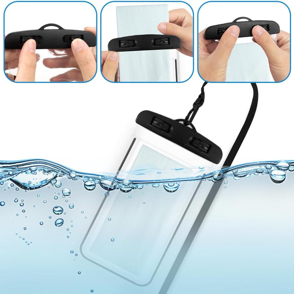 2-Pack Waterproof Phone Pouch – Wet & Dry Cell Phone Case for Beach, Vacation, Waterpark, Cruise, Underwater, Travel Essentials for Men & Women