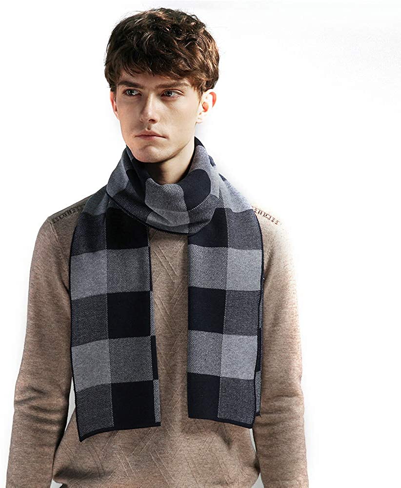 Eagool Knitting Scarf for Men Gift Idea Extremely Warm Super Soft Wool Scarf for Winter Autumn and Spring