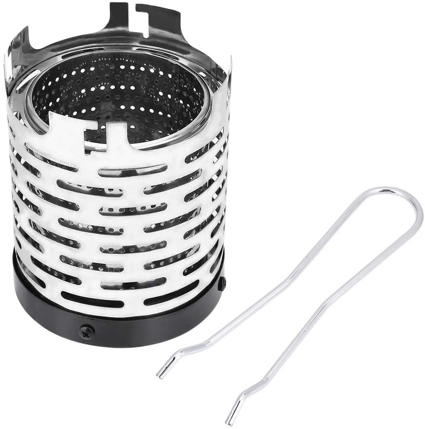 Dilwe Camping Stove Camping Mini Heater Portable Stainless Steel Tent Heating Cover with Handle and Storage Bag Camping Warm Equipment