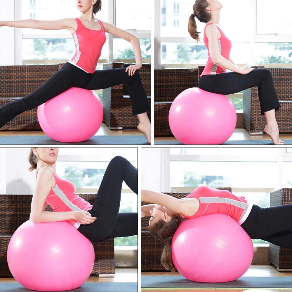 Lixada Yoga Mat Set - Include Exercise Ball,Jump Rope, Ankle Puller, Pilates Ball with Pipe, Yoga Mat with Carrying Strap and Storage Bag for Yoga, Pilates and Fitness(Optional)