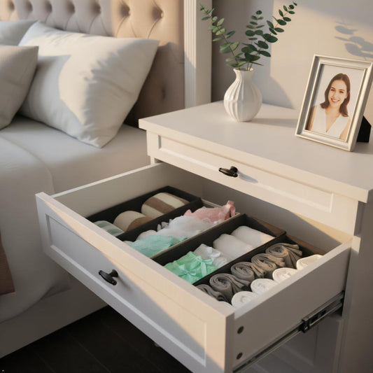 4-Pack Drawer Organizer Bins – Foldable Fabric Dividers for Socks Underwear Storage