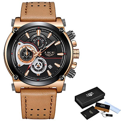 Men's Stainless Steel Chronograph Waterproof Sports Quartz Watch