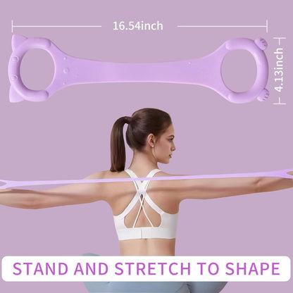 Figure 8 Resistance Band with Handles – Arm, Back & Shoulder Training – Elastic Rope for Yoga, Pilates, Barre Workouts & Physical Therapy
