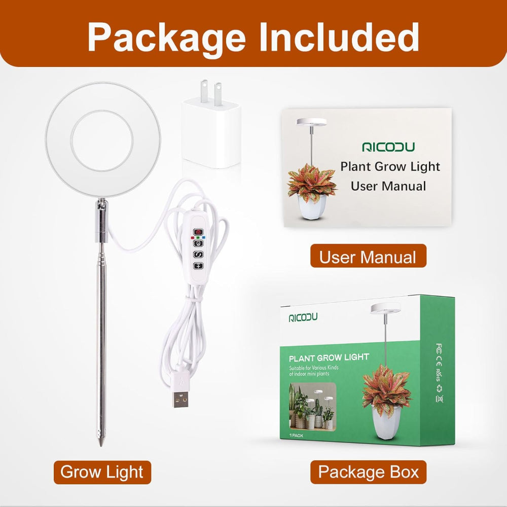 Indoor Plant Grow Light – Full Spectrum LED with Timer Dimming Adjustable Heigh