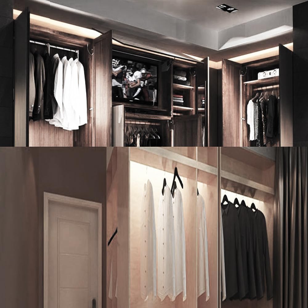 9.8ft Motion Sensor LED Strip Light – Battery-Powered Under Cabinet, Closet, Basement, Counter, Bed & Stair Light, 4000K